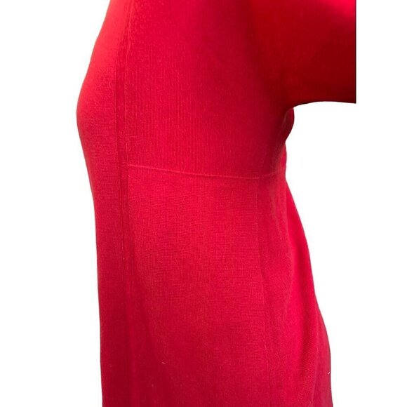 Chico's Red Tunic Top Cotton Women 2 / Large Round Neck 3/4 sleeves - Picture 2 of 9